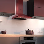 Wiggo WE-A530P(R) Wandschouw Afzuigkap - 50 cm - Rood
