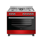 Wiggo WO-E906B(RX) Vrijstaande Gasfornuis - 90 cm - Rood