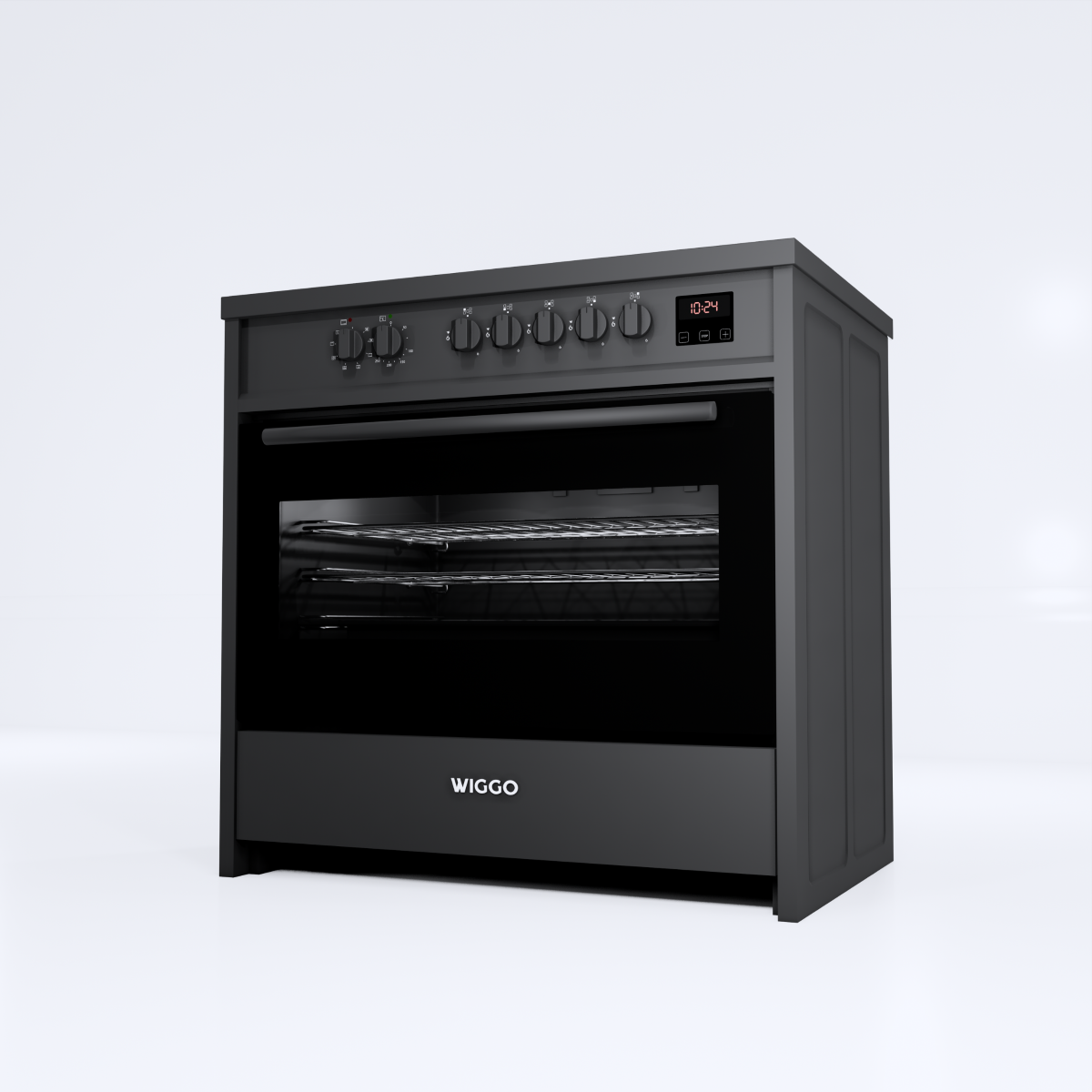 Wiggo WIO-E921A(BB) Vrijstaande Inductiefornuis - 90 cm - Zwart