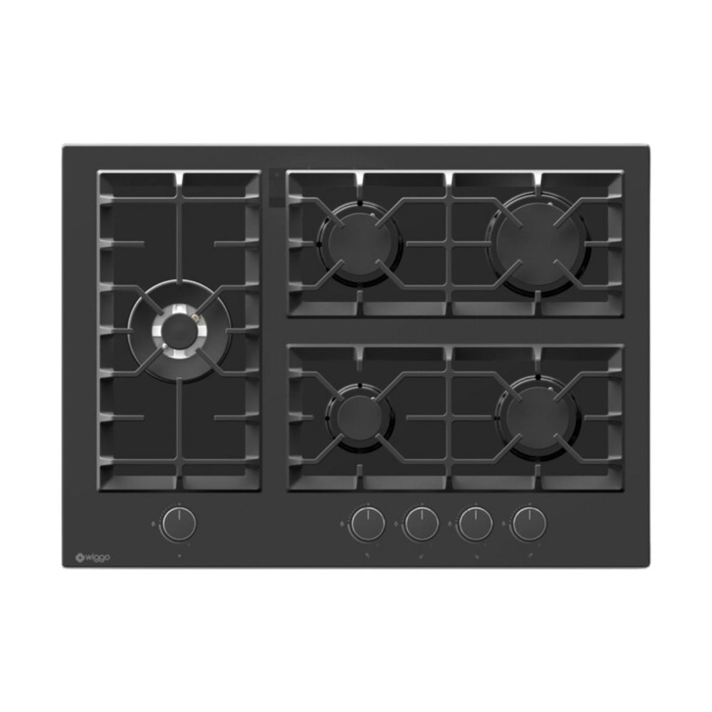 Wiggo WH-G735GR(B) Inbouw Gaskookplaat - 70 cm - Zwart