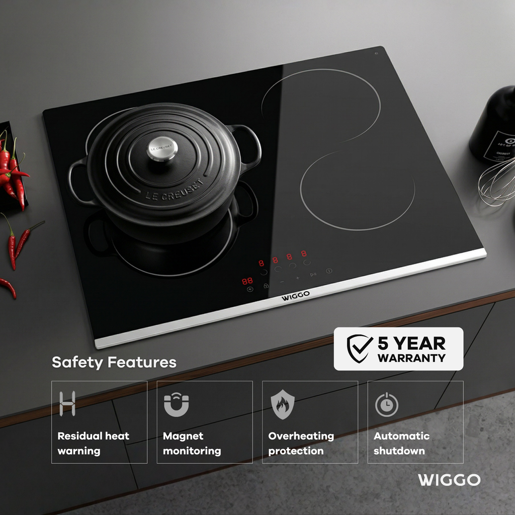 Wiggo WH-E614G(B) Inbouw Inductie Kookplaat - 60 cm - Zwart