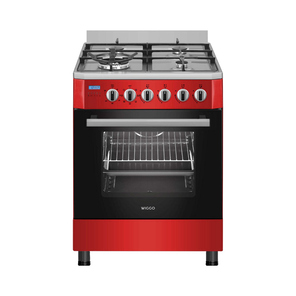 Wiggo WO-E639R(RX) Vrijstaande Gasfornuis - 60 cm - Rood