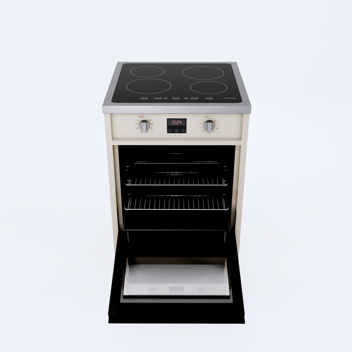 Wiggo WIO-E621A(CX) Vrijstaande Inductiefornuis - 60 cm - Creme