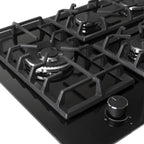 Wiggo WH-G735GR(B) Inbouw Gaskookplaat - 70 cm - Zwart