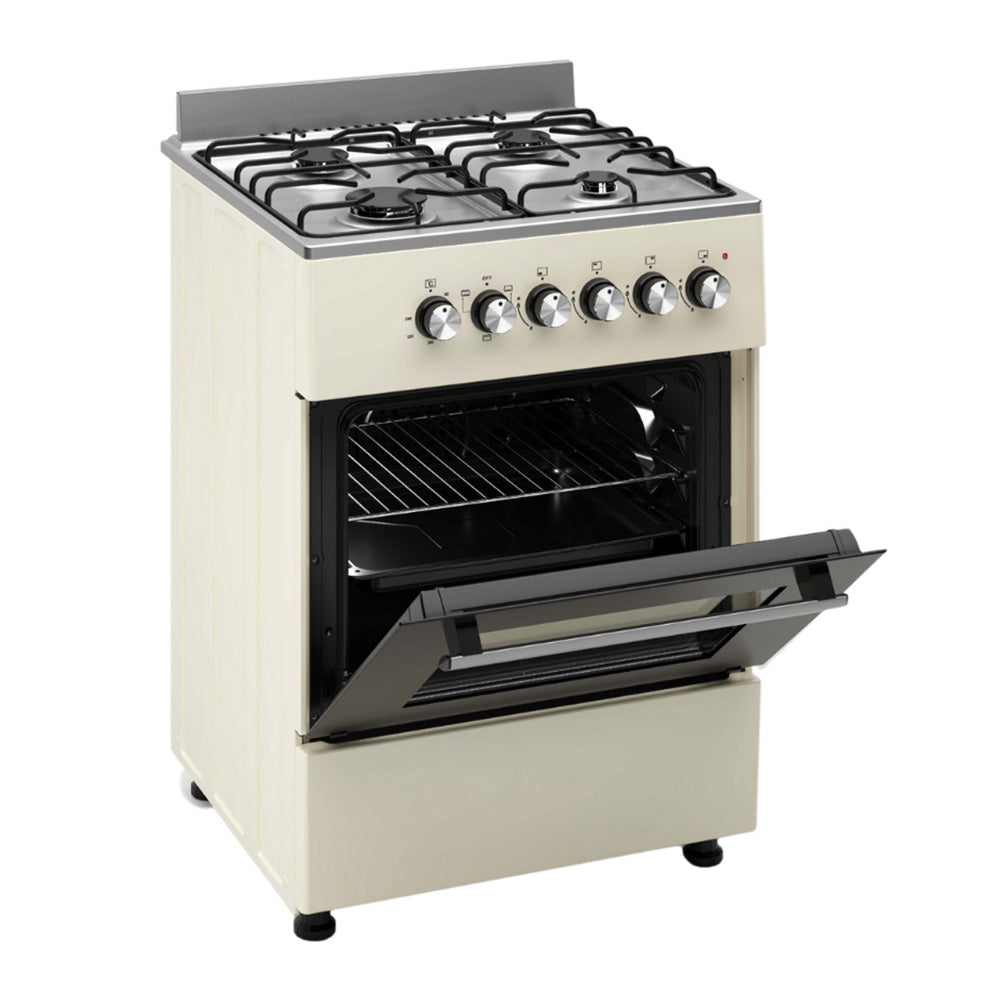 Wiggo WO-E606A(CX) Vrijstaande Gasfornuis - 60 cm - Creme