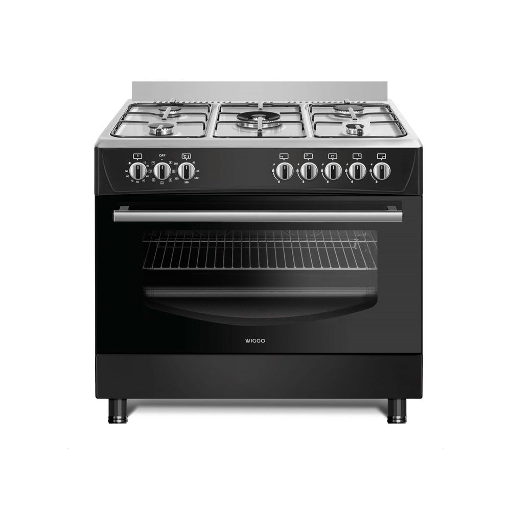 Wiggo WO-E906B(BX) Vrijstaande Gasfornuis - 90 cm - Zwart