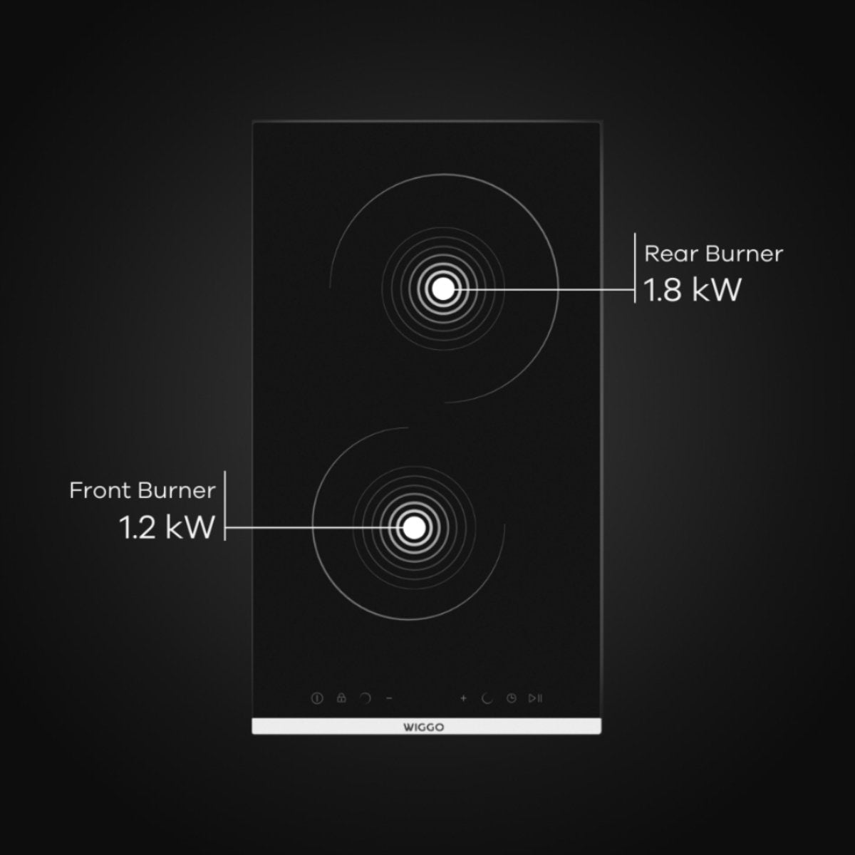 Wiggo WH-E372GC(B) Inbouw Keramische Kookplaat - 30 cm - Zwart