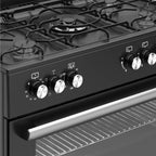 Wiggo WO-E906B(BB) Vrijstaande Gasfornuis - 90 cm - Zwart