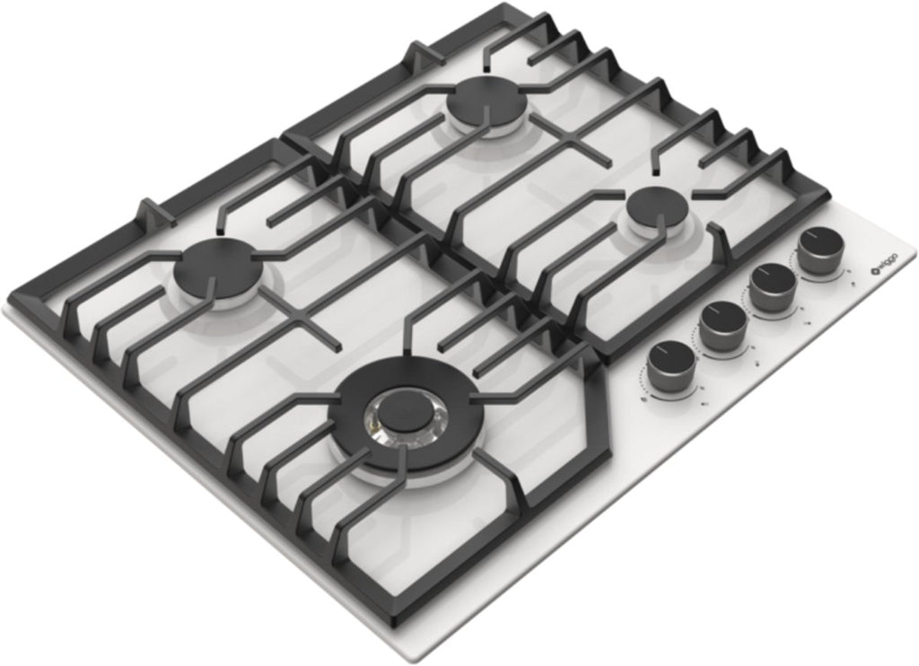 Wiggo WH-G634RL(W) Inbouw Gaskookplaat - 60 cm - Wit