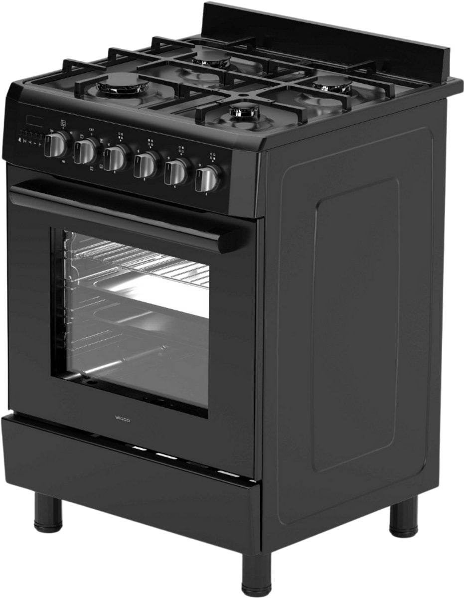 Wiggo WO-E609B(BB) Vrijstaande Gasfornuis - 60 cm - Zwart