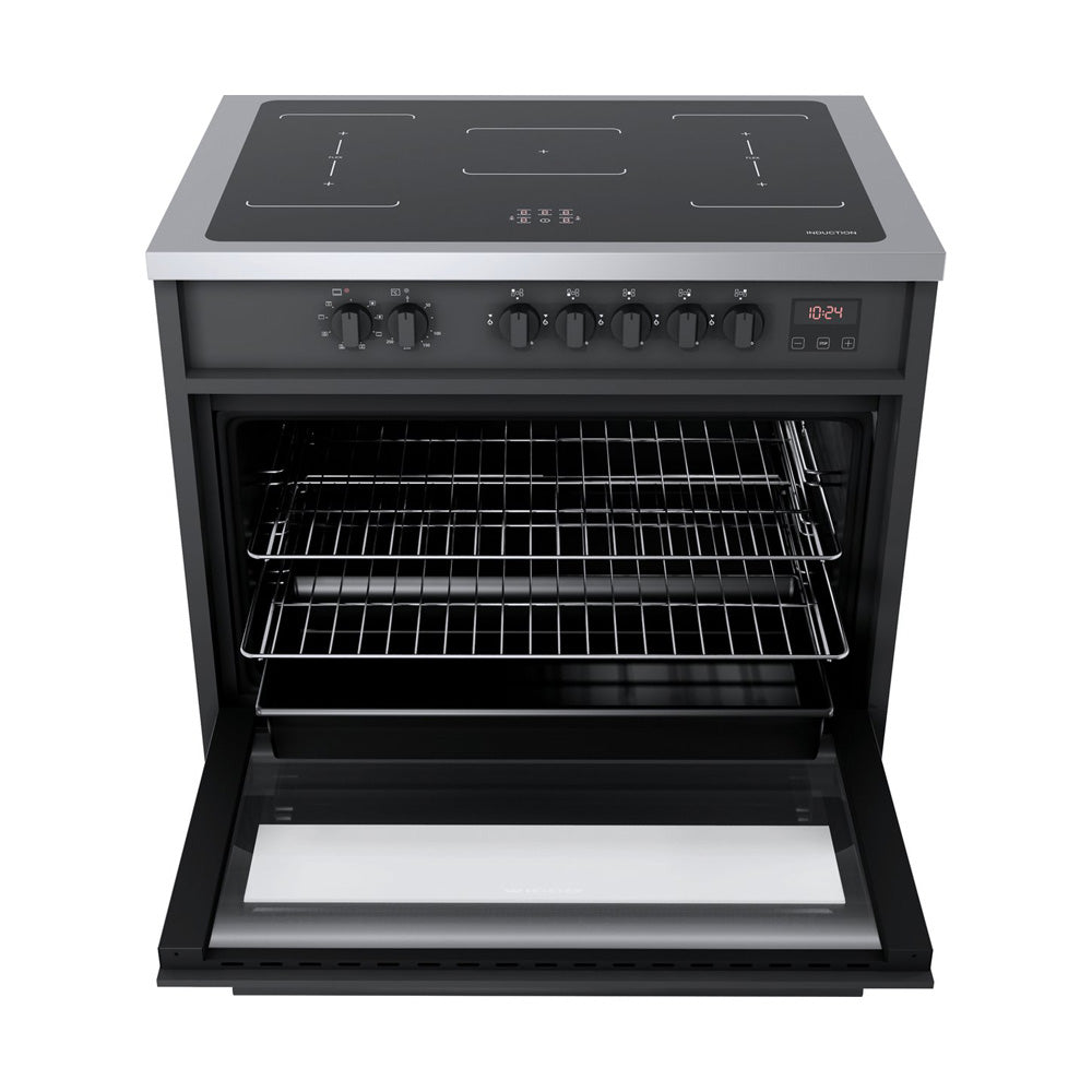 Wiggo WIO-E921A(BX) Vrijstaande Inductiefornuis - 90 cm - Zwart