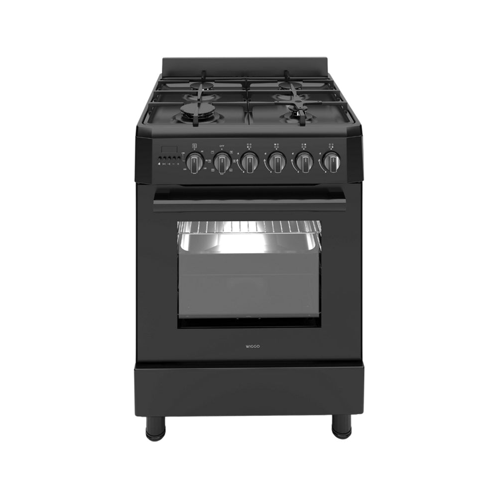 Wiggo WO-E609B(BB) Vrijstaande Gasfornuis - 60 cm - Zwart