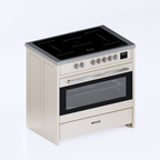 Wiggo WIO-E921A(CX) Vrijstaande Inductiefornuis - 90 cm - Creme