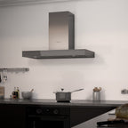 Wiggo WE-A941T(G) Wandschouw Afzuigkap - 90 cm - Grijs