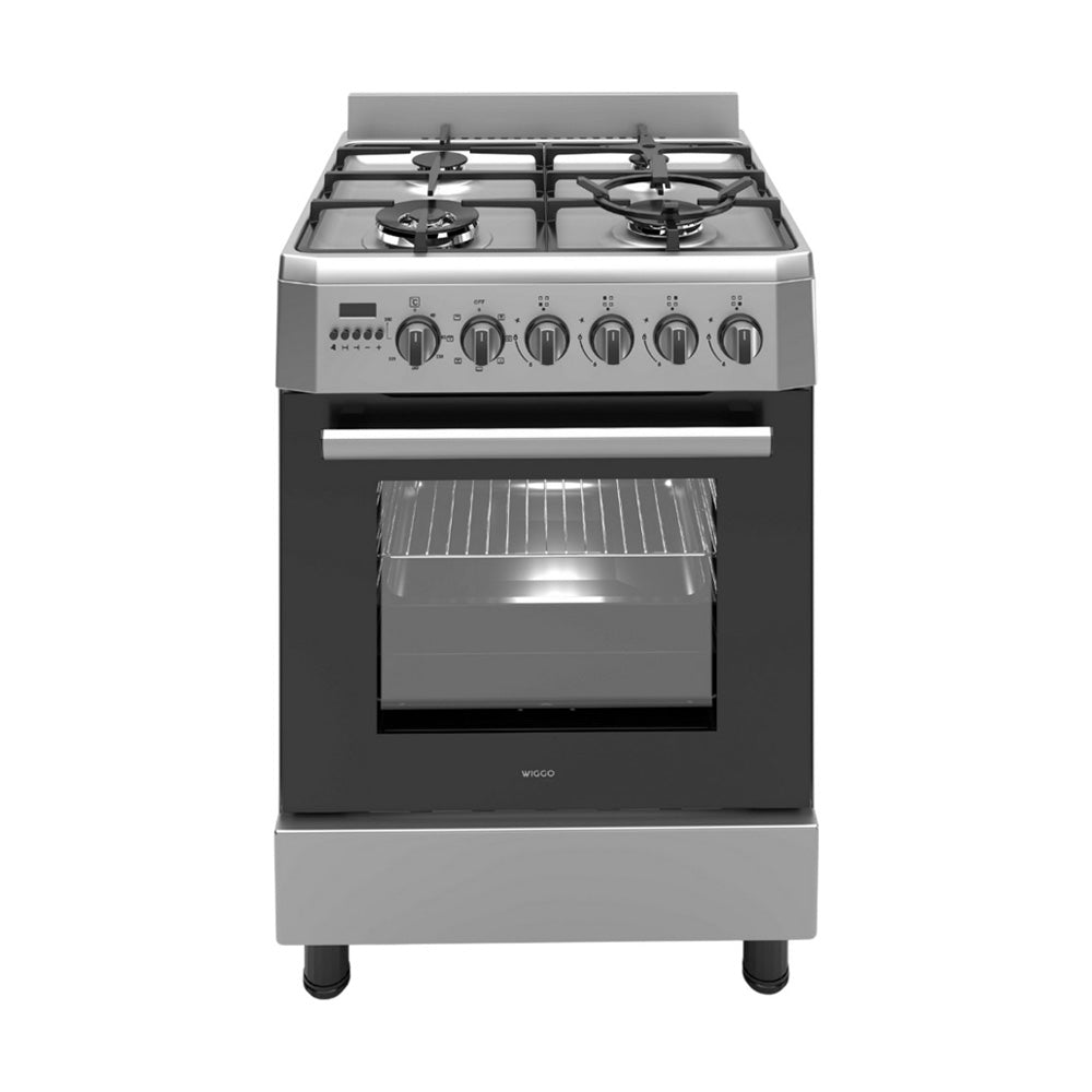 Wiggo WO-E639B(XX) Vrijstaande Gasfornuis - 60 cm - Roestvrijstaal