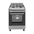 Wiggo WO-E639B(XX) Vrijstaande Gasfornuis - 60 cm - Roestvrijstaal