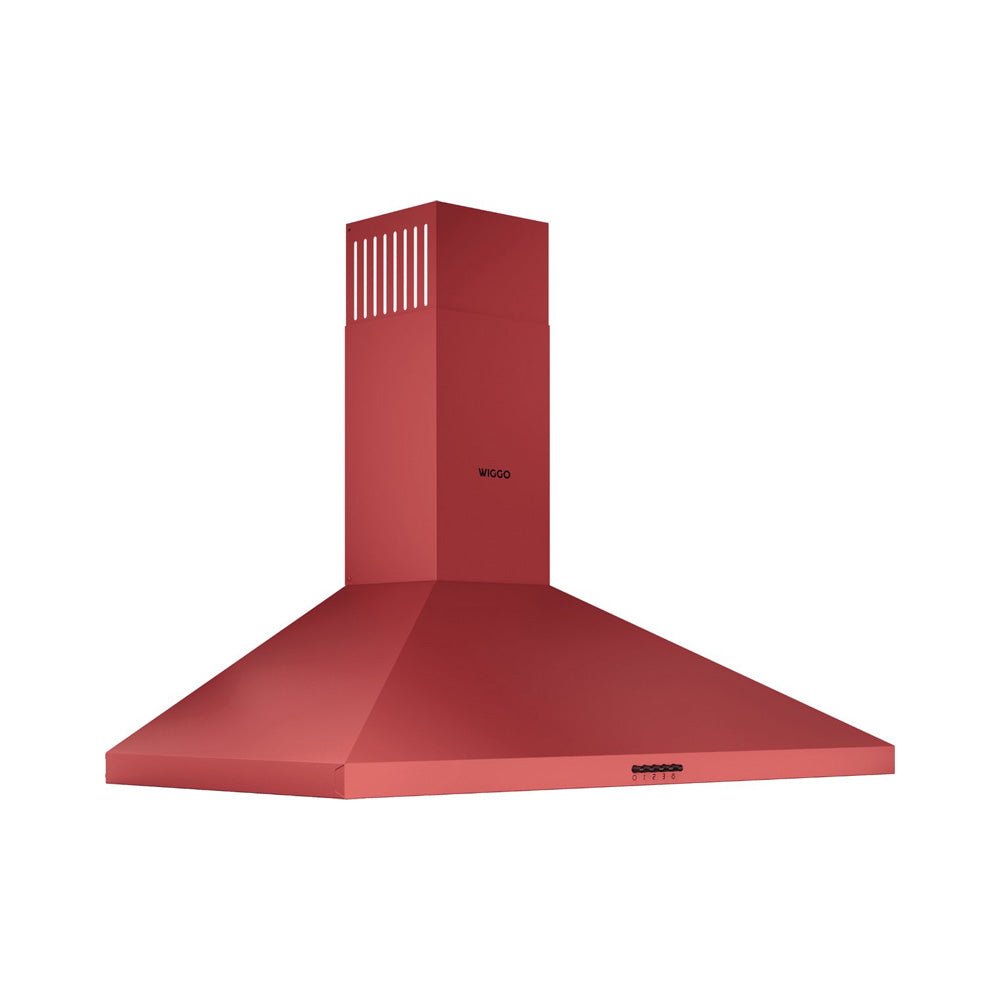 Wiggo WE-A930P(R) Wandschouw Afzuigkap - 90 cm - Rood