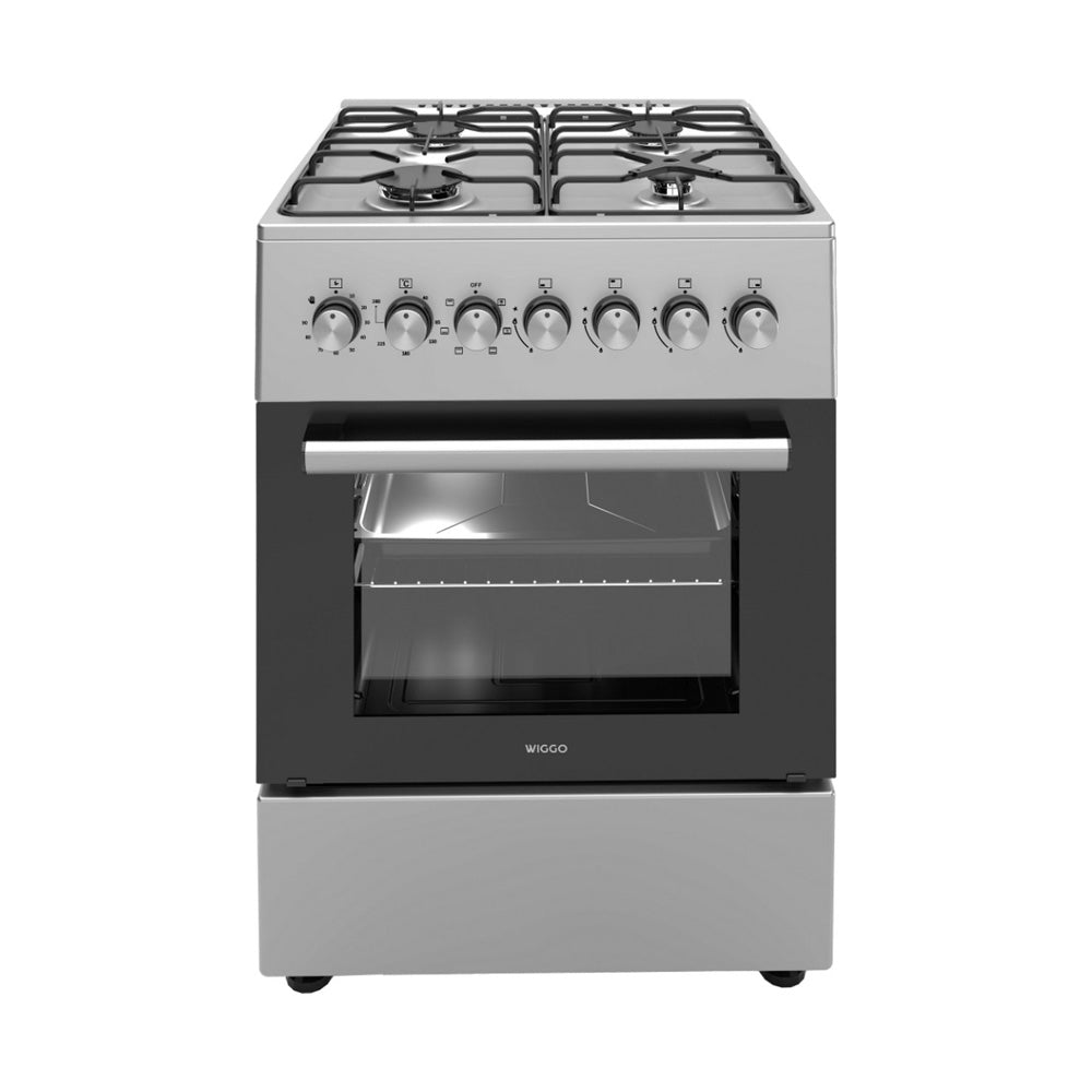 Wiggo WO-E606A(XX) Vrijstaande Gasfornuis - 60 cm - Roestvrijstaal