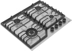 Wiggo WH-G634RL(X) Inbouw Gaskookplaat - 60 cm - Roestvrijstaal