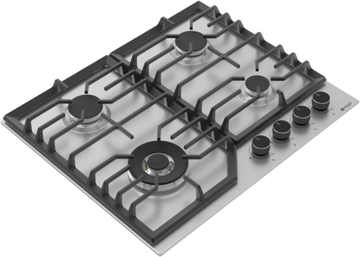 Wiggo WH-G634RL(X) Inbouw Gaskookplaat - 60 cm - Roestvrijstaal