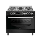 Wiggo WO‑E909R(BX) Vrijstaande Gasfornuis - 90 cm - Zwart