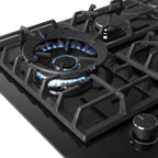 Wiggo WH-G735GR(B) Inbouw Gaskookplaat - 70 cm - Zwart
