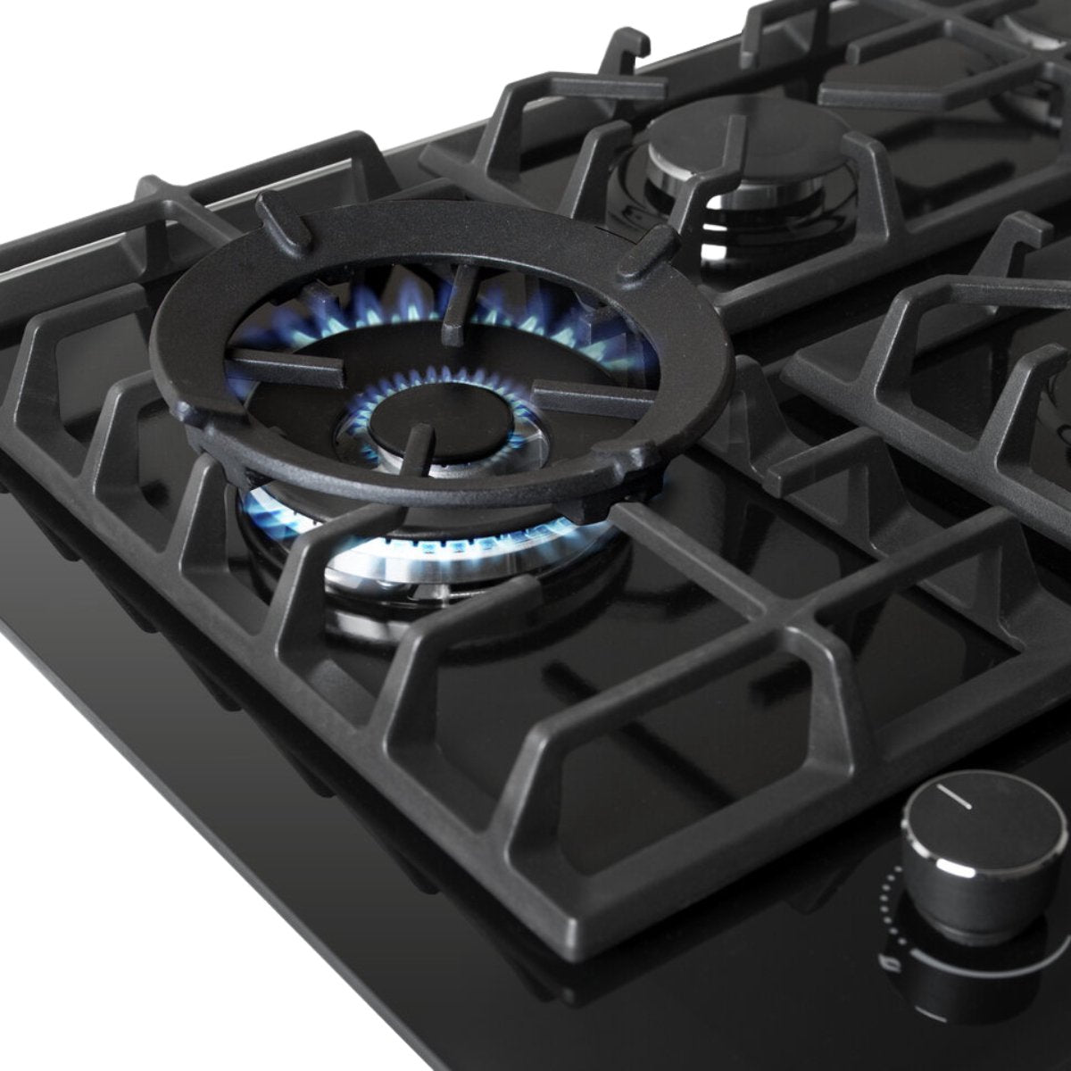 Wiggo WH-G735GR(B) Inbouw Gaskookplaat - 70 cm - Zwart