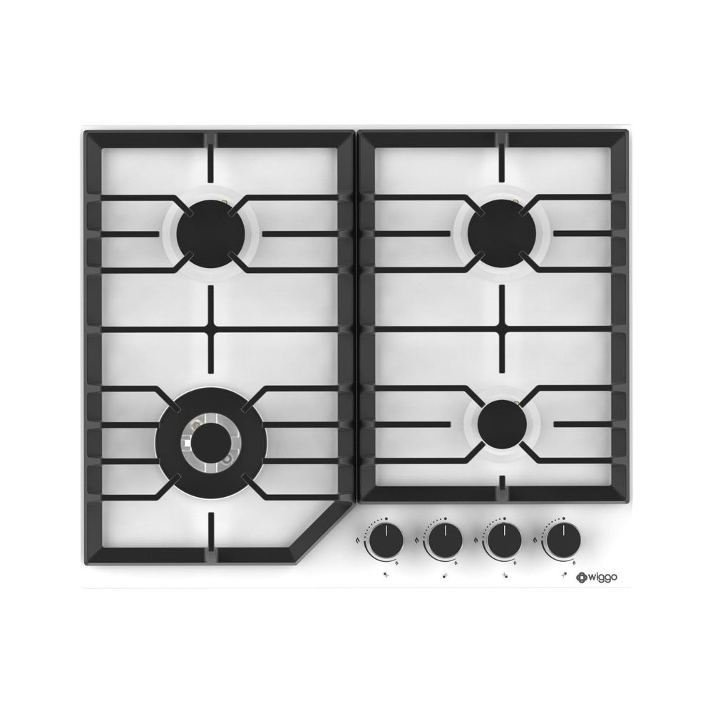 Wiggo WH-G634RL(W) Inbouw Gaskookplaat - 60 cm - Wit
