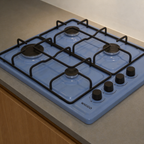 Wiggo WH-G604F(A) Vrijstaande Gaskookplaat - 60 cm - Aqua Blauw