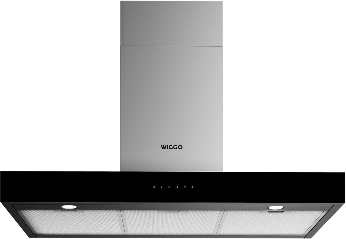 Wiggo WE-A941T(X) Wandschouw Afzuigkap - 90 cm - Roestvrijstaal