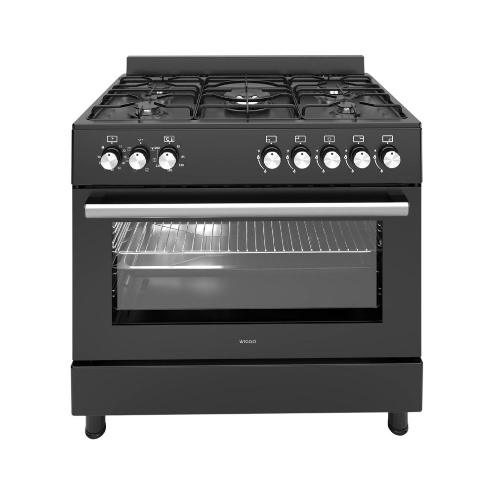 Wiggo WO-E906B(BB) Vrijstaande Gasfornuis - 90 cm - Zwart