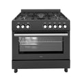 Wiggo WO-E906B(BB) Vrijstaande Gasfornuis - 90 cm - Zwart