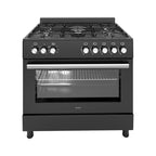 Wiggo WO-E906B(BB) Vrijstaande Gasfornuis - 90 cm - Zwart