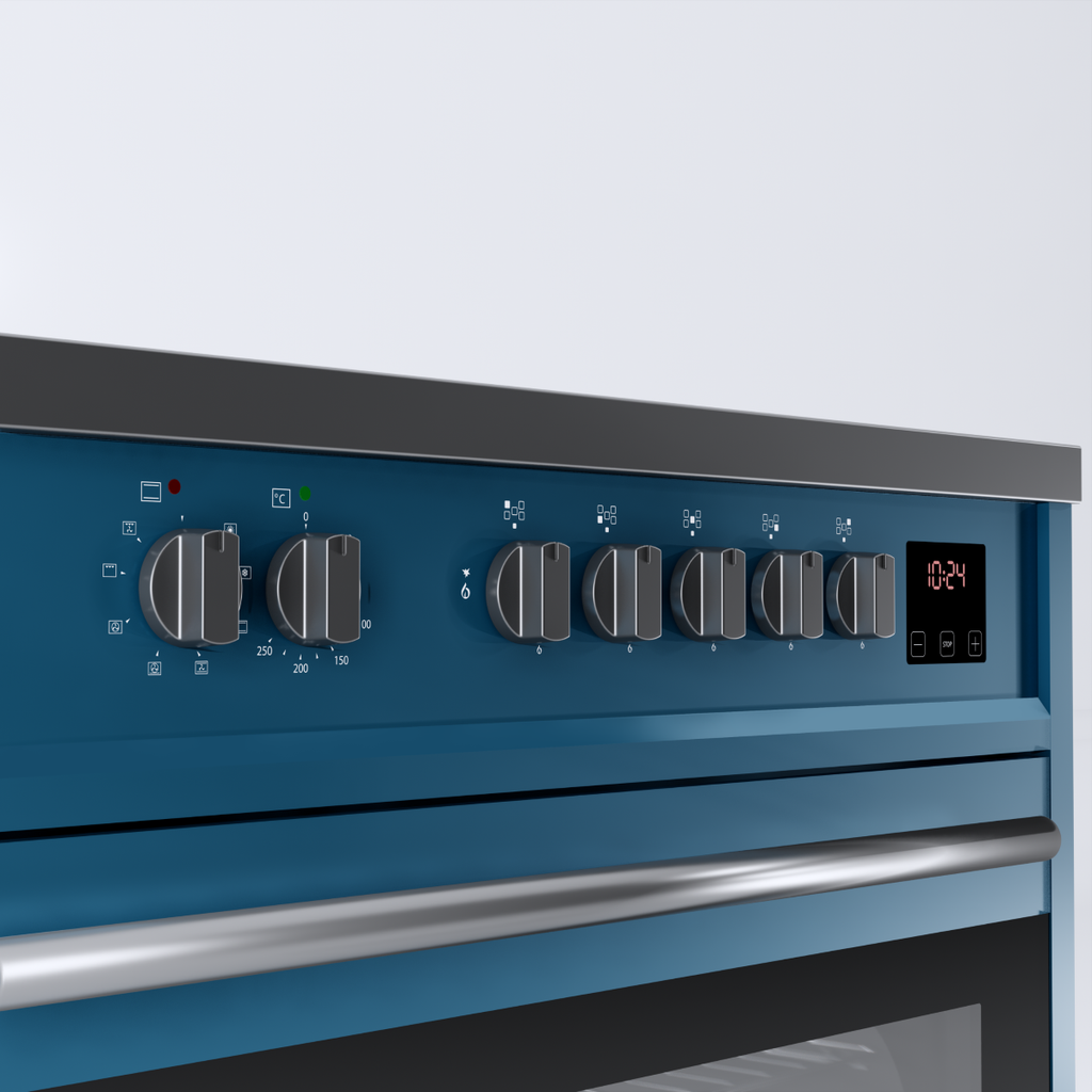 Wiggo WIO-E921A(AX) Vrijstaande Inductiefornuis - 90 cm - Aqua Blauw
