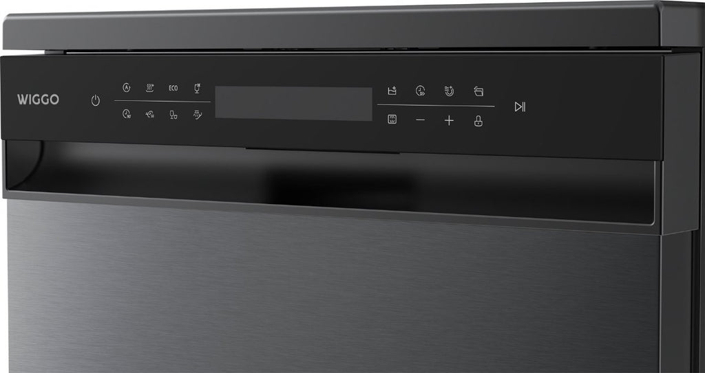 Wiggo WD-F6148B(DX) Vrijstaande Vaatwasser - 60 cm - Donker Roestvrijstaal