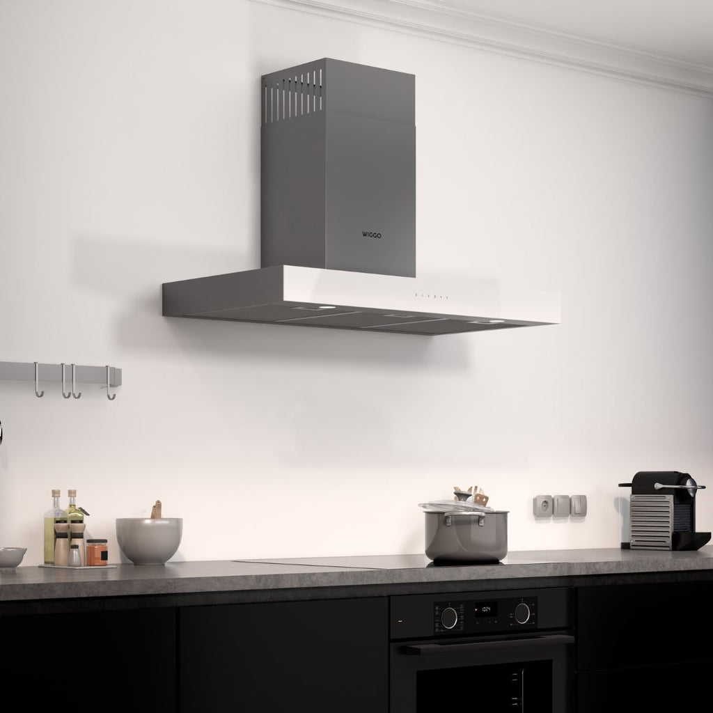 Wiggo WE-A941T(W) Wandschouw Afzuigkap - 90 cm - Wit