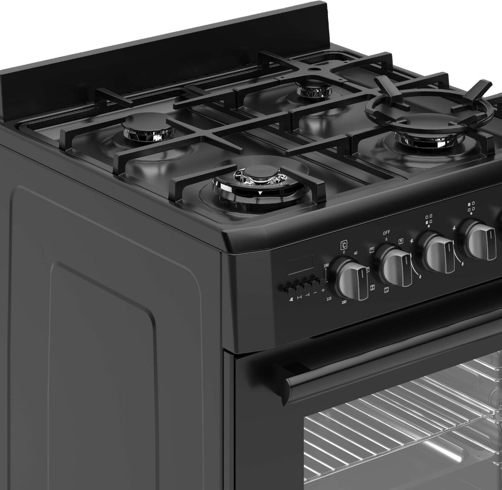 Wiggo WO-E639B(BB) Vrijstaande Gasfornuis - 60 cm - Zwart