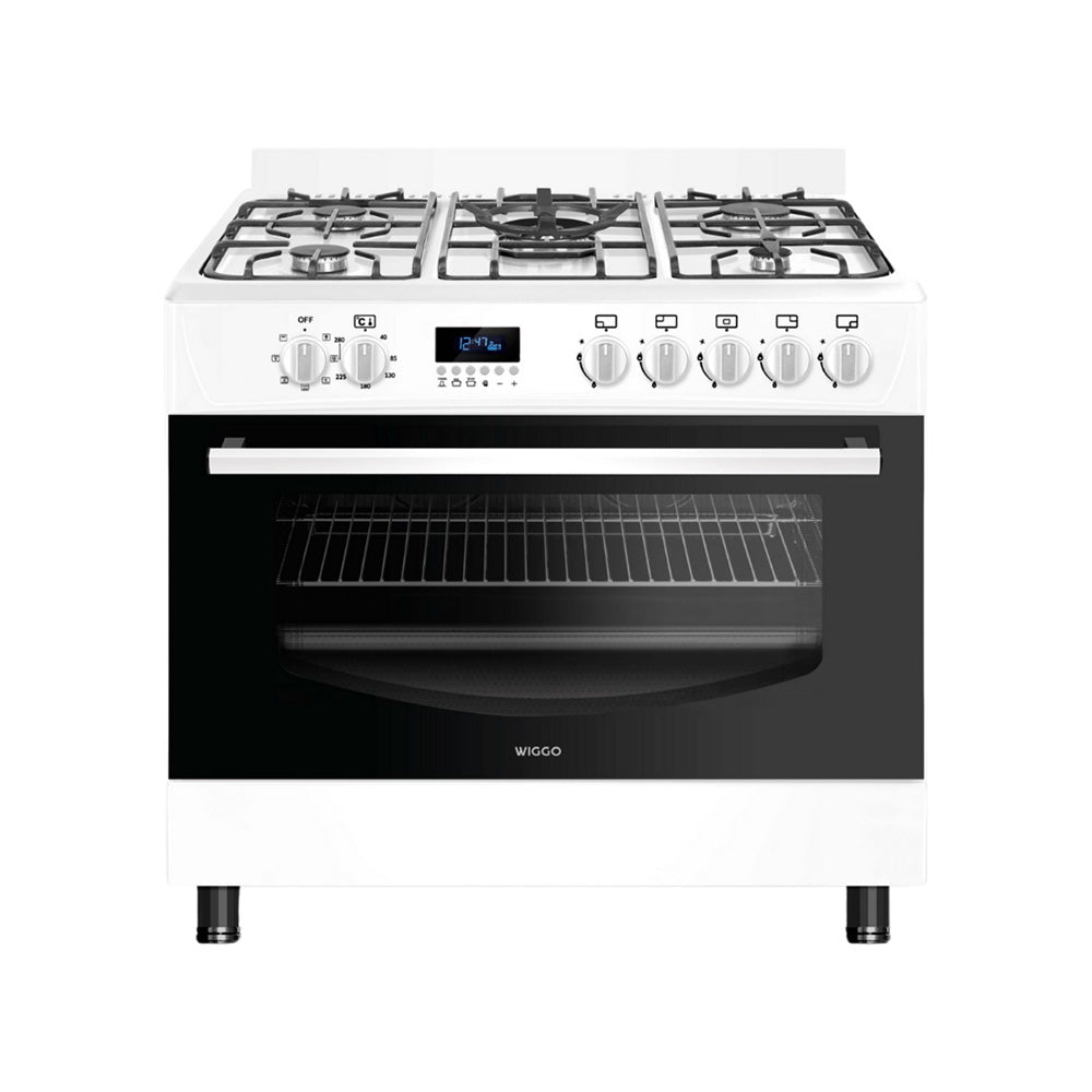 Wiggo WO‑E909R(WW) Vrijstaande Gasfornuis - 90 cm - Wit