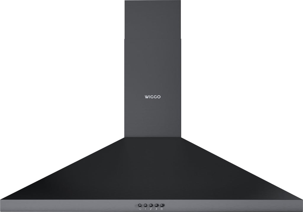 Wiggo WE-A930P(B) Wandschouw Afzuigkap - 90 cm - Zwart