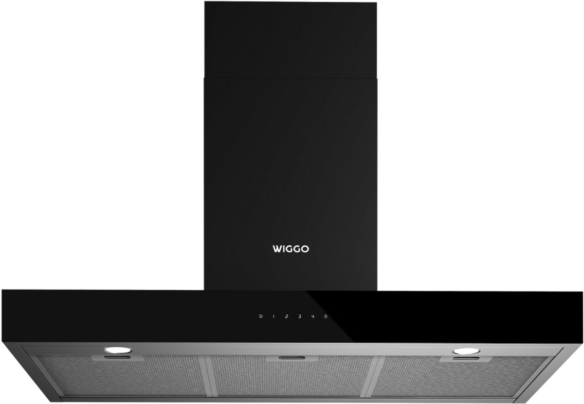 Wiggo WE-A941T(B) Wandschouw Afzuigkap - 90 cm - Zwart