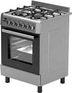 Wiggo WO-E639B(XX) Vrijstaande Gasfornuis - 60 cm - Roestvrijstaal