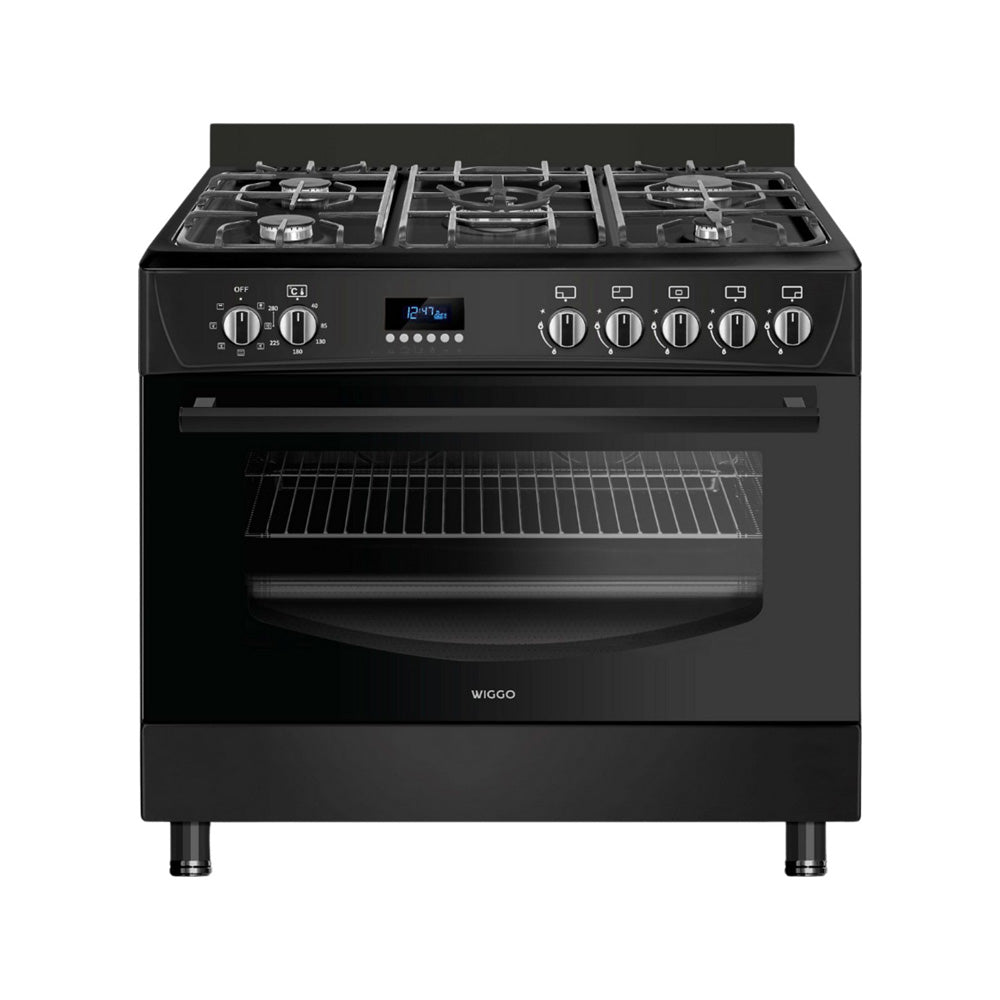 Wiggo WO‑E909B(BB) Vrijstaande Gasfornuis - 90 cm - Zwart