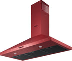 Wiggo WE-A930P(R) Wandschouw Afzuigkap - 90 cm - Rood