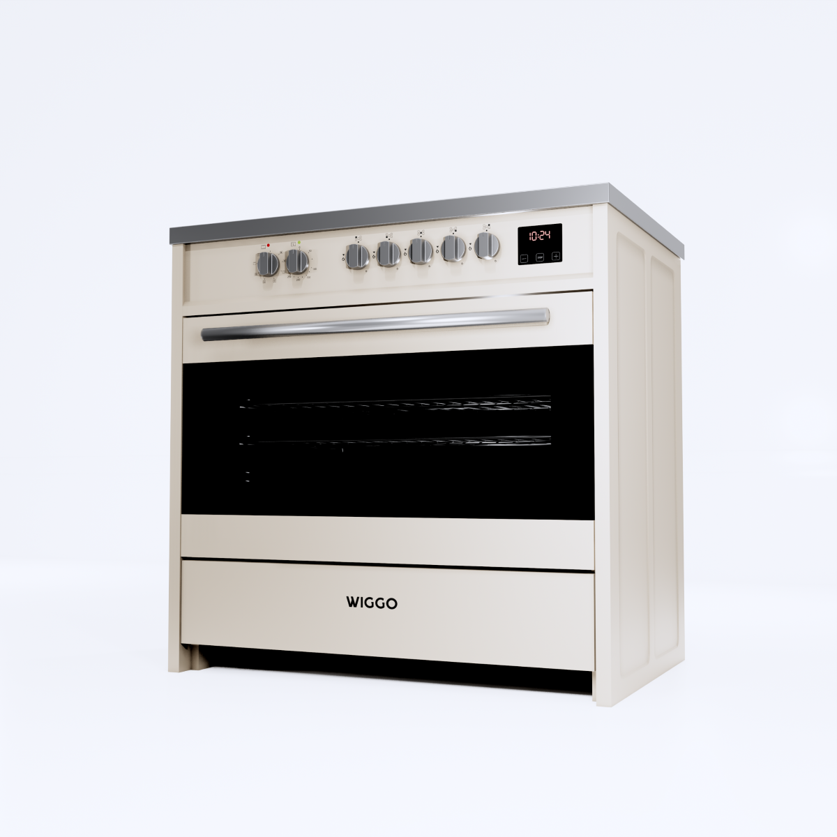 Wiggo WIO-E921A(CX) Vrijstaande Inductiefornuis - 90 cm - Creme
