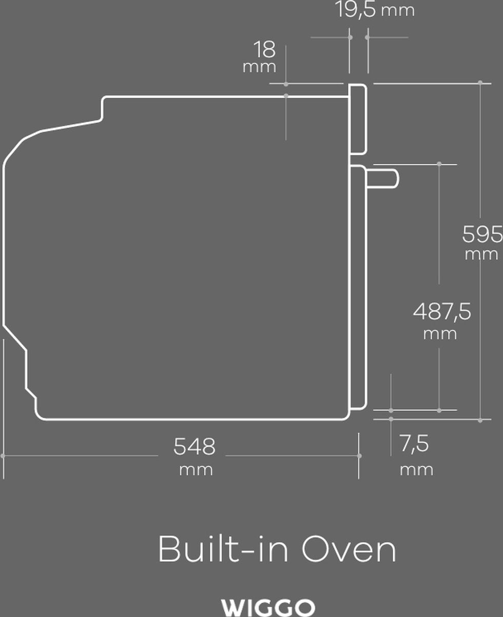 Wiggo WO-B608(X) Inbouw Oven - 60 cm - Roestvrijstaal